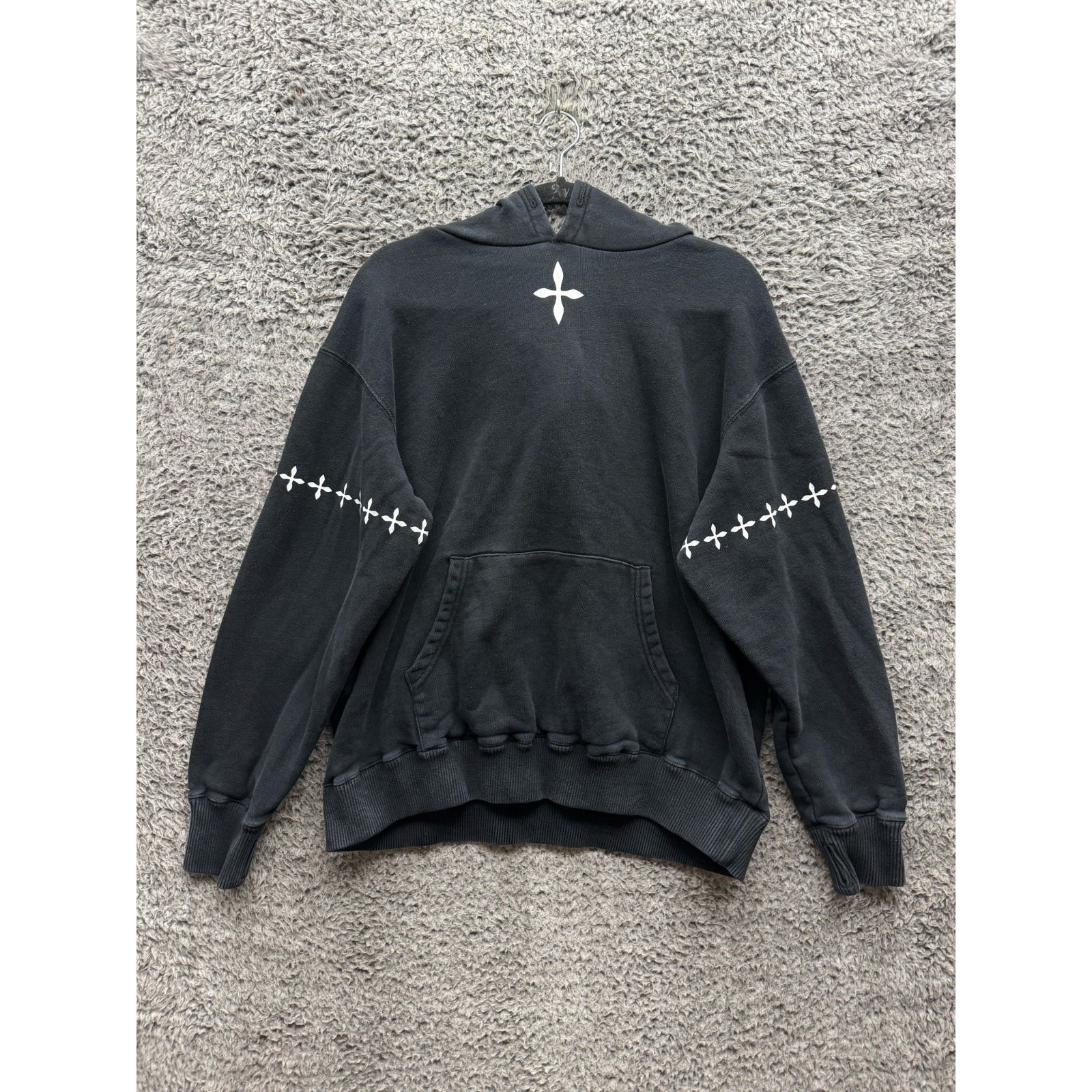 Smfk Compass Cross Stray Cotton Pullover Hoodie Jacket Black Womens Size 1